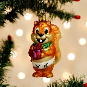 Silly Christmas Squirrel Ornament with Keepsake Box | Old World Christmas | NWT